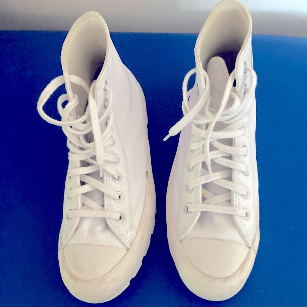 Convers lugs womens size 10. All leather customer w Glow. White - Picture 5 of 7